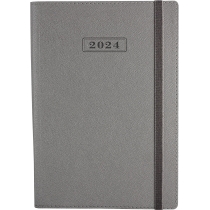 Щоденник датований 2024, CROSS, срібло, А5, м'яка обкладинка з гумкою