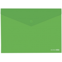 Папка-конверт В5 прозора на кнопці, зелена(Е31302-04)