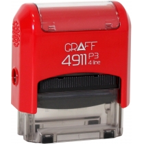Оснастка автомат., GRAFF 4911 P3 "GLOSSY" пласт., для штампа 38х14мм, червона