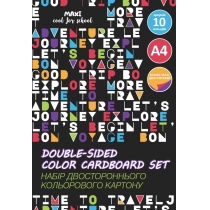 Набір кольорового картону двостороннього MAXI, А4, 10 арк