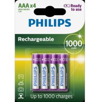 Акумулятор PHILIPS AAA 1000mAh 4шт. в упаковці, заряджені