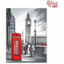 Полотно на картоні з контуром, Міста "Лондон", 30*40, бавовна, акрил, ROSA START
