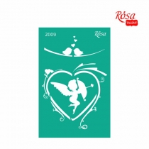 Трафарет багаторазовий самоклейний, 13*20см, №2009, серія "Закохані серця", ROSA TALENT