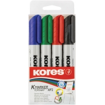 Набір маркерів для фліпчартів KORES XF2 2-3 мм, 4 кольори в блістері