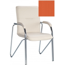 Крісло SAMBA (S) (BOX-2) ECO-72, Екокожа ECO, помаранчевий, Хром база з мягк наклад