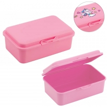 Набір ланч-бокс (контейнер для їжі) ECONOMIX SNACK 750 мл, пастельно рожевий + перлини та стрази для