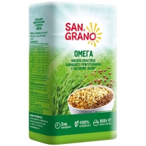 Пластівці вівсяні San Grano Омега з насінням льону ШП 500г (БП)