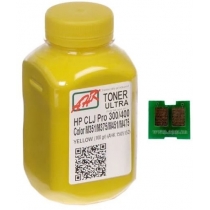 Тонер + чіп АНК для HP CLJ Pro 300/400/M475 бутль 100г Yellow (1505165)