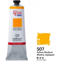 Фарба олійна, Жовта середня, 100мл, ROSA Studio