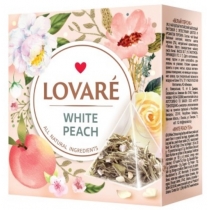 Чай білий Lovare Білий персик з пелюстками квітів та ароматом персика 15шт х 2 г