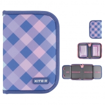 Пенал Kite 1 від.,2 відв., без наповнення 622 Purple Chequer