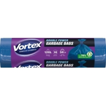 Пакети для сміття ТМ VORTEX багатошарові LDPE 70х110см сині 120л/10 шт SRP