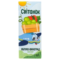 Нектар Світанок яблучно-виноградний з білих сортів винограду 0,2 л