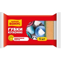 Губки кухонні пористі ТМ ФАЙНИЙ БОНУС, 5 шт/уп