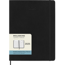 Щомісячник Moleskine 2025, 19х25 см / Чорний М’який