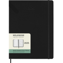 Щотижневик Moleskine 2025, 19х25 см / Чорний