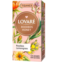 Чай Lovare Tisanes Rooibos Honey бленд ройбушу та трав’яного чаю з квітами 43.2 г (24 шт. х 1.8 г)