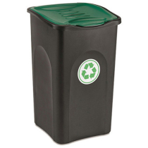 Сміттєвий бак Stefanplast Ecogreen bin 50л з зеленою кришкою