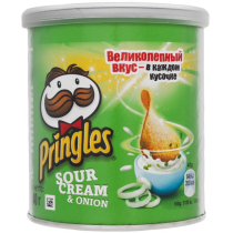 Чипси Pringles Mini Sour Cream & Onion Прінглс сметана та цибуля 40гр