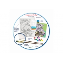 Набір, техніка акриловий живопис за номерами, "Зебра", ROSA START