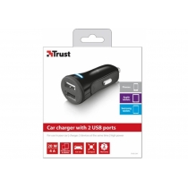 Автомобільний зарядний пристрій Trust 20W Car Charger With 2 USB Port Black