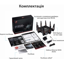 Маршрутизатор ASUS GT-AX11000 4xGE LAN 1xGE WAN 2xUSB3.1 MU-MIMO OFDMA MESH gaming