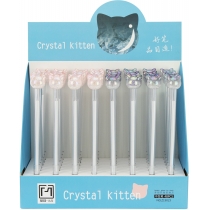 Ручка кулькова гелева Crystal Kitten, пише синім, асорті