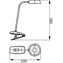 Лампа настольна Philips LED Reading Desk lamp Donutclip 3W, 4000K, 1200mAh (Lithium battery), рожеви