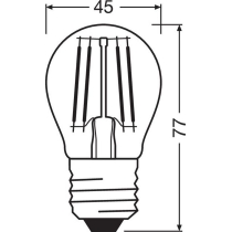 Лампа світлодіодна OSRAM LED P60 5.5W (806Lm) 2700K E27 філамент