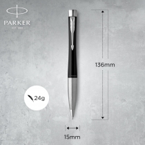 Ручка кулькова Parker Urban Muted Black, хром