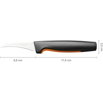 Кухонний ніж для овочів вигнутий Fiskars Functional Form, 6.8см, нержавіюча сталь, пластик, чорний