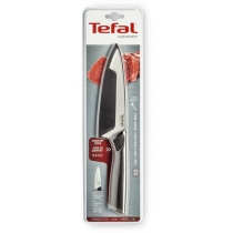 Кухонний ніж кухарський Tefal Comfort, 15см, з чохлом, нержавіюча сталь, платик, чорний