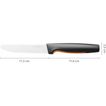 Кухонний ніж для томатів Fiskars Functional Form, 11.3см, нержавіюча сталь, пластик, чорний