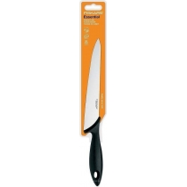 Кухонний ніж універсальний Fiskars Essential, 21см, нержавіюча сталь, пластик, чорний