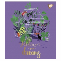 Зошит 24 аркушів, лінія, "Follow your dreams" мат. ВДЛ+ УФ-виб+Pantone Gold