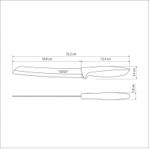 Ніж для хліба Tramontina Plenus light grey, 203 мм