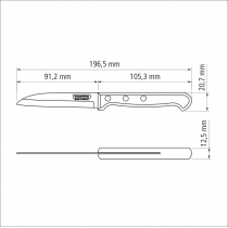 Ніж для овочів Tramontina Polywood, 76 мм