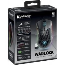 Миша Defender Warlock GM-709L RGB, Black (52709)