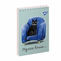 Зошит для записів YES А7/80 од.спіраль Black cat
