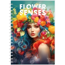 Блокнот Flower Senses, А6, обкл. картон, спіраль, 80 арк., кліт., асорті