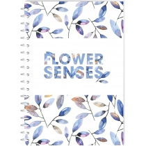 Блокнот Flower Senses, А6, обкл. картон, спіраль, 80 арк., кліт., асорті