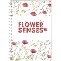 Блокнот Flower Senses, А6, обкл. картон, спіраль, 80 арк., кліт., асорті