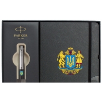 Ручка Паркер Jotter Originals Ukraine Black кул. Великий Герб України + блокнот Parker + подар.упак.