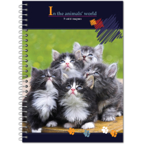 Блокнот "У світі тварин" А6, обкл. -  пластик, 48 арк., асорті