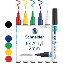 Маркер акриловый для декорат. и худож. работ SCHNEIDER Paint-it 310 2мм Wallet Set1 6 кольорів