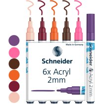 Набір акрилових маркерів для декорат. та художніх робіт SCHNEIDER Paint-it 310 2 мм, 6 кольорів